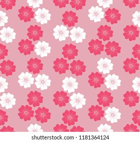 Pink Hawaiian Flower Blossom Floral Decorative Seamless Pattern 