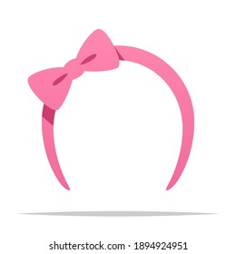 Banda de cabeza rosa con ilustración aislada del vector de arco