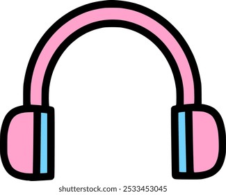 Pink headphone headset earphone wireless illustration