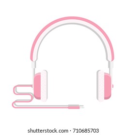 Pink headphone isolated on white