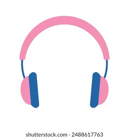 Auriculares rosas aislados Ilustración vectorial plana