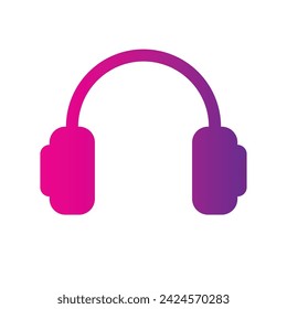 pink headphones isolated vector icon