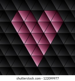 Pink heart / Abstract square background