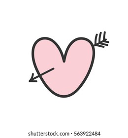 Pink heart with arrow
