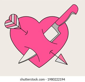 Pink heart and arrow