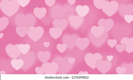 pink heart background with bokeh effect