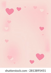 pink heart background design vector 