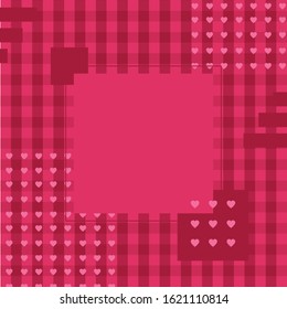 Pink heart background with empty place for text, greeting card for Valentine's day, wedding, mother's day, copy space