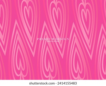Pink heart background with modern concept. Romantic cute background.