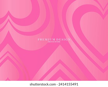 Pink heart background with modern concept. Romantic cute background.