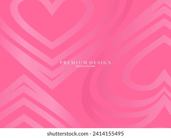 Pink heart background with modern concept. Romantic cute background.