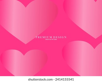 Pink heart background with modern concept. Romantic cute background.