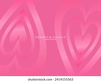 Pink heart background with modern concept. Romantic cute background.