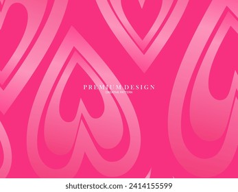 El fondo rosa del corazón con un concepto moderno. Romántico y bonito fondo.