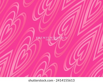 Pink heart background with modern concept. Romantic cute background.