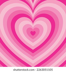 Pink heart background in retro style. Love wallpaper design.