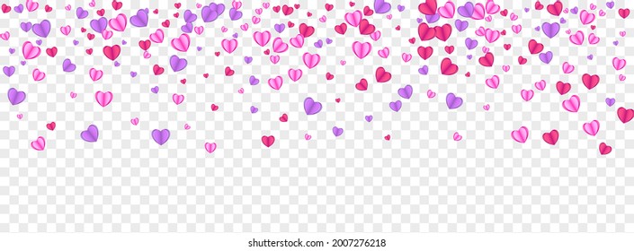 Vector transparente de fondo del corazón rosado. Madre Textura Confetti. Ilustración De Papel Fond. Patrón del Partido Red Confetti. Marco feliz de la oferta.