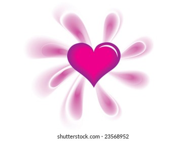 pink heart, background vector