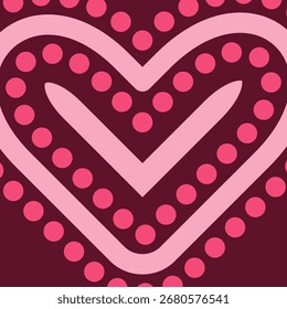 Pink heart background. Vector illustration.