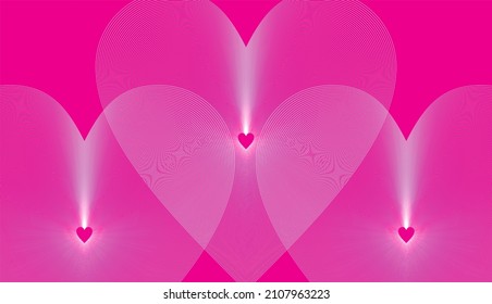 Pink heart background vector image

