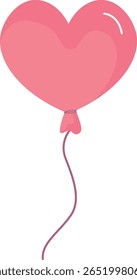 Globo rosado del corazón que flota en el fondo blanco