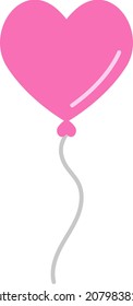 Ilustración del vector de globo de corazón rosa