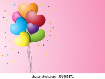 Pink heart balloons