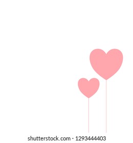 Pink heart balloons vector