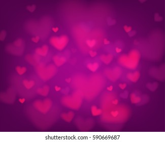 pink heart bokeh background and copy space for greeting card, banner, poster template in vector illustration.It also can be use for Christmas or Valentine season