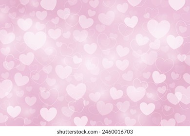 Corazón rosa bokeh, fondo claro desenfocado, Vector.