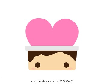 Pink heart in heart box. for Valentine - Vector illustration