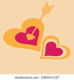Pink heart - Broken Heart illustration vector.