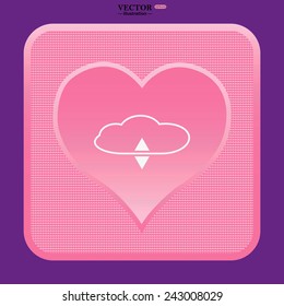 pink heart, cloud storage , vector illustration, EPS 10