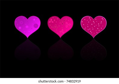 Pink Heart collection icon, love symbol