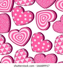 pink heart consisting of blots and stains and a declaration of love