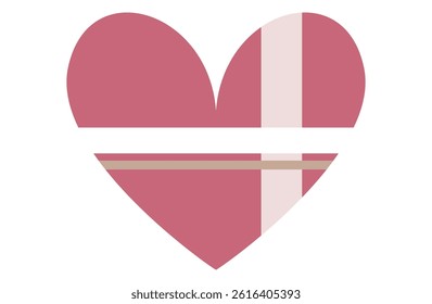 Pink Heart with Crossed Line Decoration