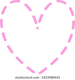 La línea discontinua del corazón rosado es muy linda para tu diseño 
