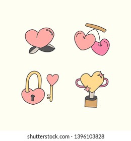 Pink heart design collection vector