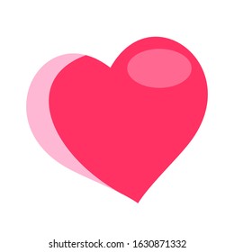 Pink heart design icon flat. Valentines Day concept. EPS 10
