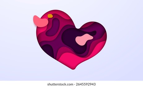 Pink Heart Design with Inner Heart Symbol for Love and Valentine's Day