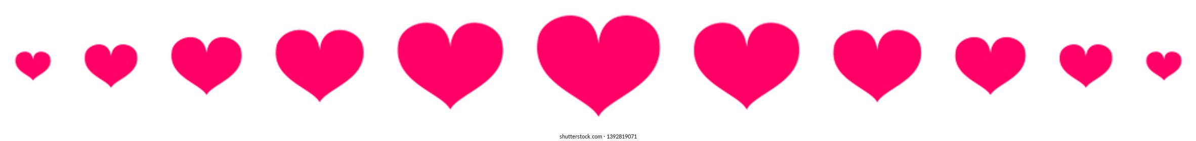 Pink heart divider. Vector frame illustration.