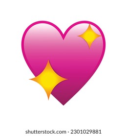 Pink heart emoji vector illustration  red heart clip art design  flat design heart 