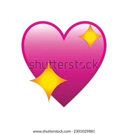 Pink heart emoji vector illustration, red heart clip art design, flat design heart.