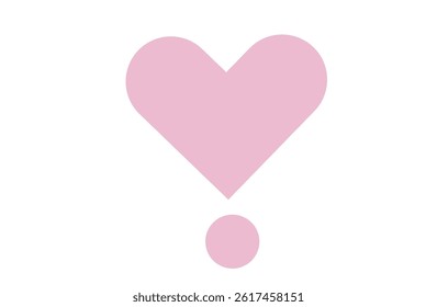 Pink Heart Exclamation Mark – Pastel Flat Icon
