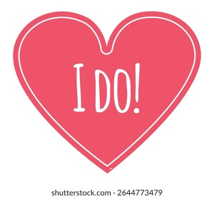 Coração rosa com letras I do simboliza votos de casamento, representando amor, compromisso e o início de uma jornada ao longo da vida compartilhada como um casal