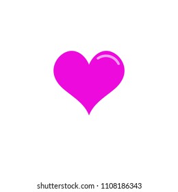 Pink heart flat icon, vector illustration