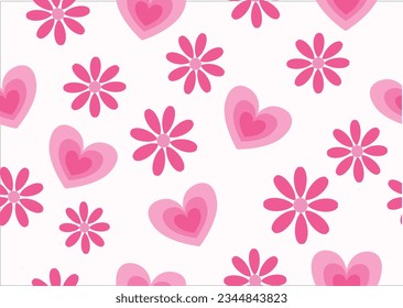 pink heart flower heart design