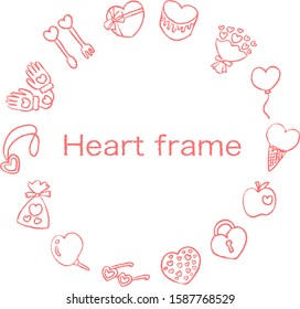 Pink heart frame with text