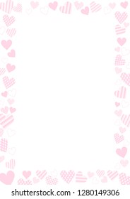 Pink heart frame. Vector illustration for your Valentines Day greeting card design.