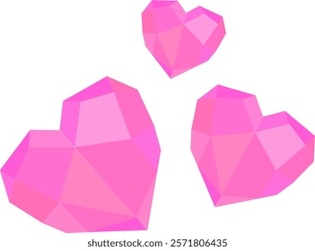 Pink heart gemstone sweet decoration 25